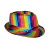 Chapeau borsalino à sequins multicolore adulte