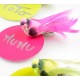 Oiseau Fuschia en Plumes sur Pince 6.5 cm les 4