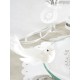 Oiseau Blanc en Plumes sur Pince 12 cm les 2