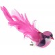 Oiseau Fuschia en Plumes sur Pince 12 cm les 2