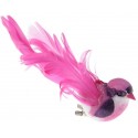 Oiseaux Fuchsia en Plumes sur Pince 12 cm les 2