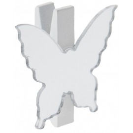 Marque place miroir papillon sur pince blanche les 6