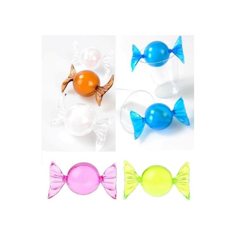 boites dragees forme bonbon papillote couleur 85 cm les 6