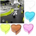 Boîtes à dragées Coeur Transparent Couleur 6 cm les 6