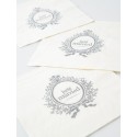 Serviettes de Table Just Married Papier Blanc Cassé les 20