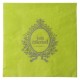 Serviette de table just married vert anis en papier les 20