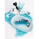 Coeurs Pailletes deco sur tige deco theme turquoise noir