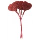 Coeur paillete rouge deco sur tige les 12