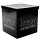 Tirelire joyeux anniversaire noire chic design etoiles argent