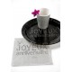 Assiettes Joyeux Anniversaire Carton Noir Chic Etoiles Argent 