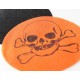 Set de table tete de mort intisse orange deco table noir orange