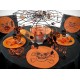 Set de table tete de mort intisse orange deco table halloween
