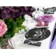 Set de table rond tete de mort argent intisse noir deco 