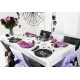 Set de table tete de mort intisse noir deco table festive