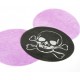 Set de table rond tete de mort intisse noir et set lilas