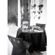 Set de table tete de mort intisse noir halloween noir argent
