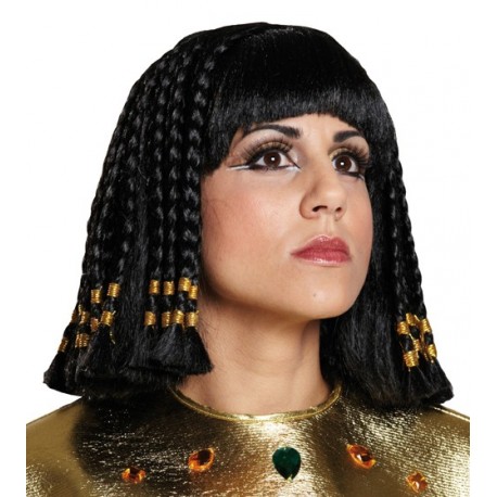 Perruque Cléopâtre reine d'Egypte femme luxe