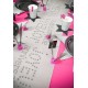 Chemin de table joyeux anniversaire gris intissé 5 M