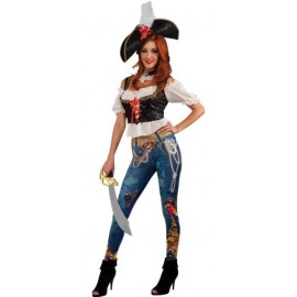 Déguisement pirate femme des 7 mers luxe