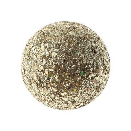 Boule pailletee festive or 3 cm les 12 deco de fete