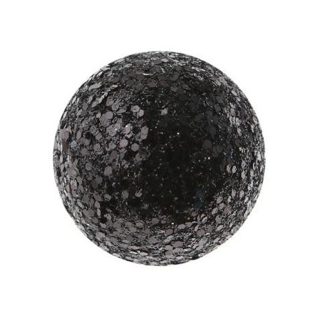 Boule pailletee noire deco festive 16 mm les 50