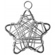 Etoiles métal argent Déco Festive 3 cm les 6