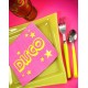 Serviette de table disco fuchsia papier les 10