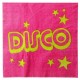 Serviette de table disco fuchsia papier les 10