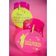 Marque-Place Disco Rond Fuschia Vert Anis 9.7cm les 10