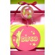 Marque-Place Disco Rond Fuschia Vert Anis 9.7cm les 10