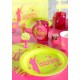 Marque-Place Disco Rond Fuschia Vert Anis 9.7cm les 10