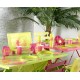 Marque-Place Disco Rond Fuschia Vert Anis 9.7cm les 10