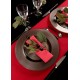 Chemin de Table Floqué Rouge Intissé Velours Chic