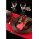 Chemin de Table Floqué Rouge Intissé Velours Chic