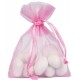 Sachet à dragées organdi rose vif les 10