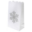 Photophores Flocon Blanc Papier Ignifugé 26 cm les 6