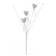 Piquet Coeurs Pailletes Blancs avec Plumes Perles 48 cm