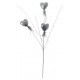 Piquet Coeurs Pailletes Argent avec Plumes Perles 48 cm