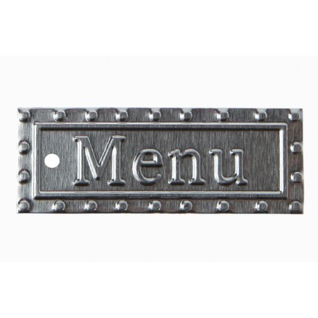 6 Etiquettes Menu Metal Argent pour menu fete
