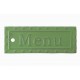 6 Etiquettes Menu Metal vert tilleul pour menu fete