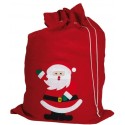 Sac de Père Noël rouge motif Père Noël 72 x 55 cm