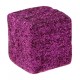 Cube paillete fuschia deco festive 25 mm les 12