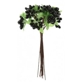 Baies Noires Avec Feuilles en Bouquet sur Tige les 12