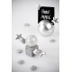 Boule transparente pailletee 3 cm en 2 couleurs deco festive