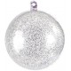 Boule transparente pailletee argent 3 cm