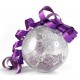 Boule transparente Pailletee argent 10 cm boule plexi paillettes