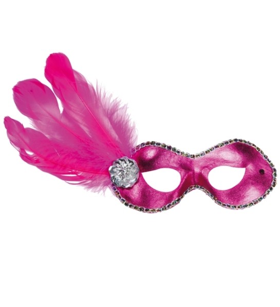 Masque venitien loup pink plume adulte loup domino rose pink loup venitien loup de Venise