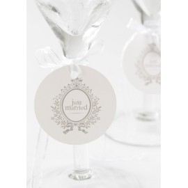 Marque Place Just Married Rond Blanc 4.7 cm les 10