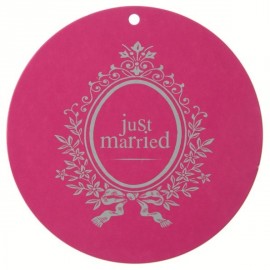 Marque Place Just Married Rond Fuschia 9.8 cm les 10