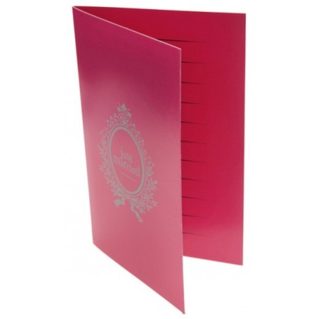 Cartes Just Married Fuchsia Cartes Invitation ou Menu les 6